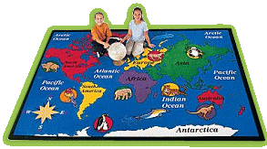 travel bedroom decorations Explore the oceans and continents of the world on this brightly colored rug designed to teach basic geography. Featuring vivid colors and an imaginative map of the world, this rug is sure to bring life and creativity into any classroom or playroom. 