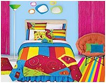 Add a bold statement to any room with the Sunshine Collection. With bright, cheerful colors, this bedding is a visual treat to all. 