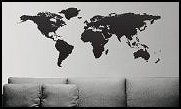  World Map Globe Earth Country wall decals - global travel decor - travel bedroom decor