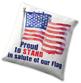 Proud to Stand in salute of our Flag Floor Pillow