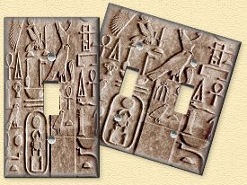 Egyptian Hieroglyphics switchplate covers  Egyptian Decor  egyptian Light Switch Plate Cover 