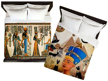 Egyptian Themed Bedding prints 
and Egyptian Themed Curtains