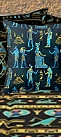 Egyptian Cats Gold and blue stained glass Rectangular Pillow