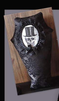 Mr skull coffin pillow   gothic decor -  gothic bedroom accessories