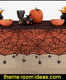 Halloween Spider Lace Lined Tablecloth  Halloween decorating ideas. Halloween decor and Halloween decorating  Halloween party props. Halloween theme decorations  
