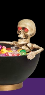 Trick or Treak Creepy Skeleton Candy Bowl 