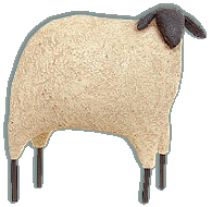 Blackface Sheep is made from antiqued and textured resin for a primitive look.