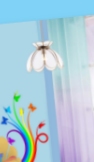 Rainbow Butterflies Wall Decal  Flower Ceiling Pendant Light  