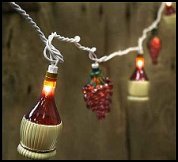 Grape & Wine Bottle 10 Light String Lighting, decorating with grapes