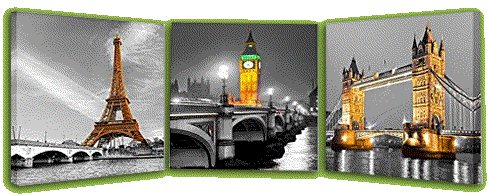 Paris Effiel Tower Canvas Painting Picture City Building London Bridge Big Ben Landscape Wall Art 