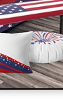    4th of July Fireworks Floor Pillow   American flag Bench