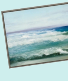 Azure Ocean by Julia Purinton - Floater Frame Painting on Canvas  Symphony Of The Sea - Picture Frame Print   