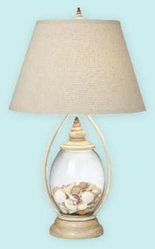 coastal decor Fillable clear glass jars Seascape Glass Table Lamp coastal bedroom decor coastal lighting beach bedroom decor