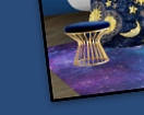 Footstool   Fantasy Design Galaxy Area Rug