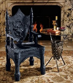The Dragon of Upminster Castle Throne Chair   Gothic Furniture 