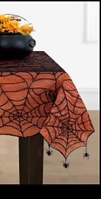 Halloween Spider Lace Lined Tablecloth  Halloween decorating ideas. Halloween decor and Halloween decorating  Halloween party props. Halloween theme decorations 