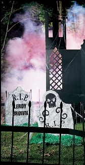 Decorate this Halloween with our Corex Crypt Silhouette and Graveyard Fence, Halloween Props