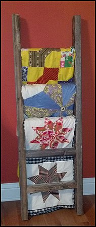 Rustic Barn Wood Decorative  Ladder Extremely Primitive