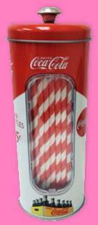 coca cola kitchen accessories Coke Holder Tin  Paper Straws 50s kitchen decor