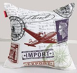 travel theme Decorative Print Square Pillow Cover Case Cushion Cove