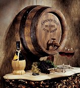wine grapes wall decor - French Wine Barrel Wall Sculpture - If you�ve visited a French vineyard, you�ll know that white oak barrels that have outlived their usefulness line the cellar walls�charmingly nostalgic remembrances of beloved vintages of the past. Our barrel, complete with staves, hoops, and spigot are actually crafted of quality designer resin and hand-painted to replicate oak, iron, and brass. Our exclusive is finished with the name of a French vineyard for an authentic charm 