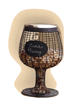 Wine Glass Cork Catcher Accent Table - Holds 500 Corks 