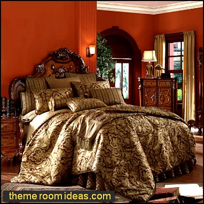 tuscany bedroom furniture tuscany bedroom bedding - This stunning and opulent Luxury Comforter Set will complete the lavish top of your bed ensemble. The bedding comforter features a hand-quilted comforter in soothing neutral palettes in a light background. The comforter is accented with a twisted multi-colored cord to achieve its perfect look.